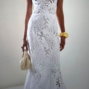 White Halter Sheath Midi Dress for Brides